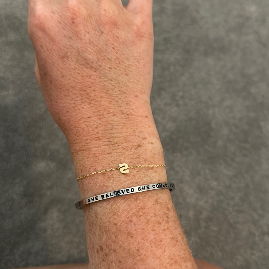 Mantra Band She Believed She Could So She Did Bangle Bracelet In Silver 25$